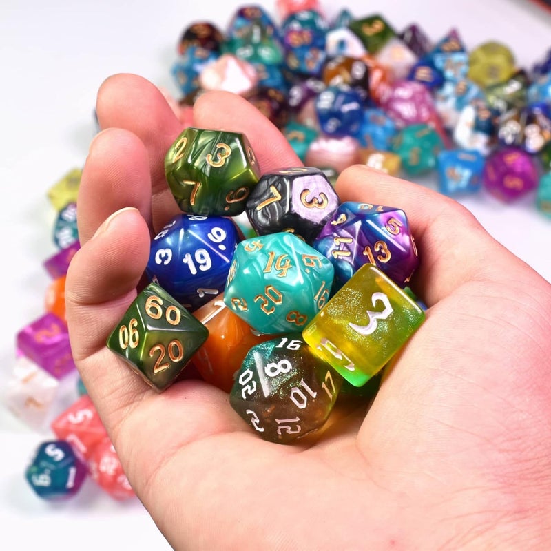 Poludie DND Dice Sets, 175Pcs Polyhedral D&D Dice with 4 Leather Bags for D&D Role-Playing Games, RPG Table Games(25Sets) - Image 4